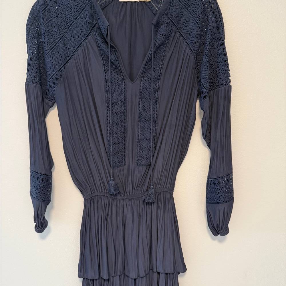 Ramy Brook Blue Long Sleeve Mini Dress